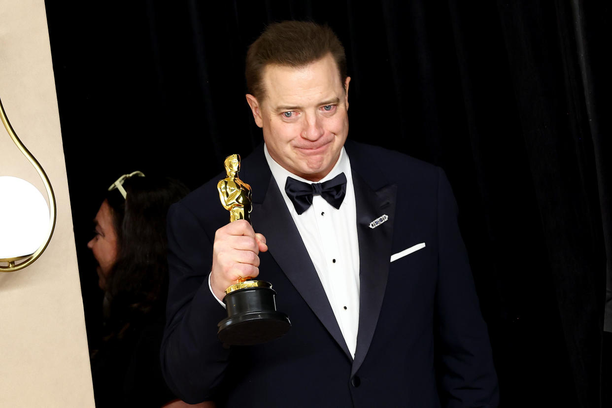 HOLLYWOOD, CALIFORNIA - MARCH 12: Brendan Fraser, winner of the Best Actor in a Leading Role award for 