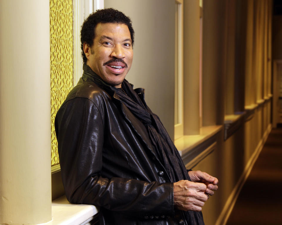 FILE - This Jan. 11, 2012 file photo shows singer-songwriter Lionel Richie in Nashville, Tenn. Richie is reaping what he sowed during his dalliance with country music 30 years ago with the release of "Tuskegee,” a country duets album named for his hometown in Alabama. (AP Photo/Mark Humphrey, File)