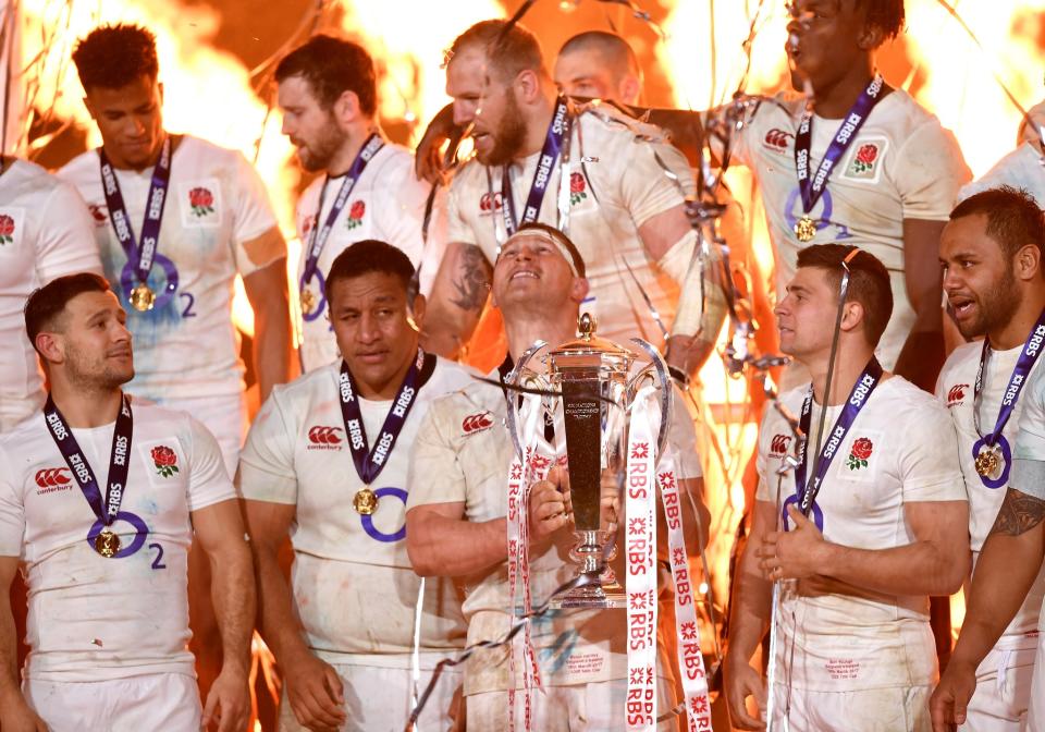 James Haskell (top centre) admitted it was difficult to celebrate after a defeat: Getty