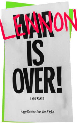 "War is over" placard graffitied to say "Lennon is over" - Frank Barrett/keystone/Hulton Archive/Getty Images