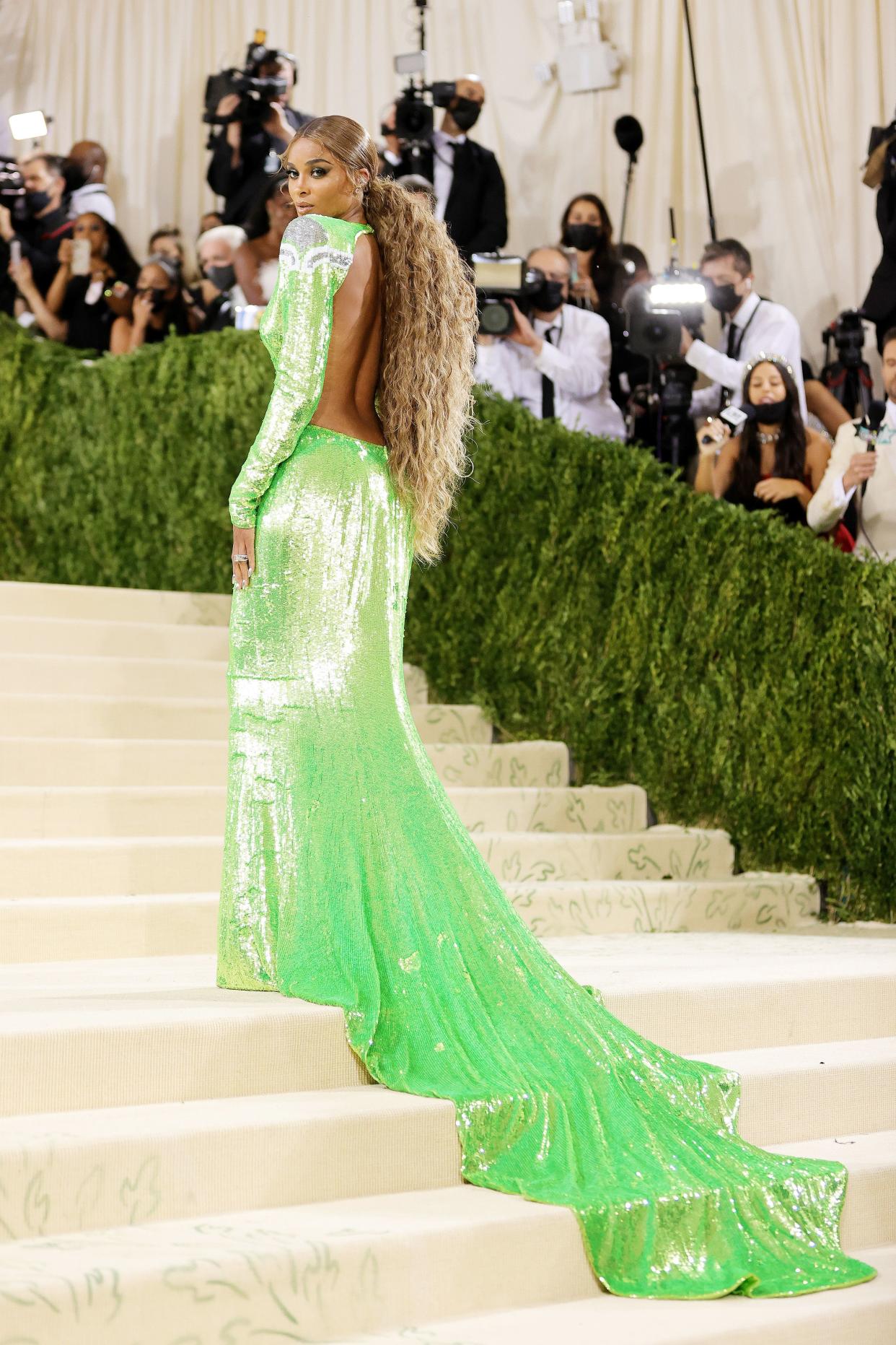 Ciara attends The 2021 Met Gala Celebrating In America: A Lexicon Of Fashion at Metropolitan Museum of Art on Sept. 13, 2021 in New York.