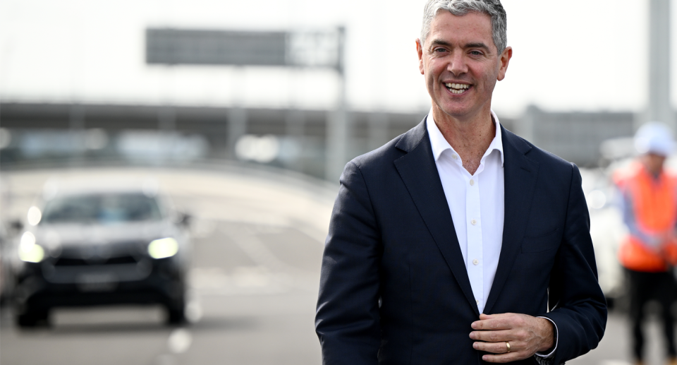 NSW Roads Minister John Graham pictured on a Sydney highway.