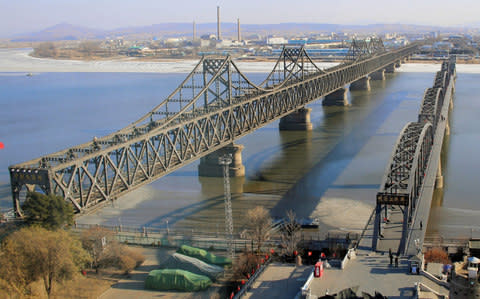 The Friendship Bridge between China and North Korea - Credit: The Asahi Shimbun