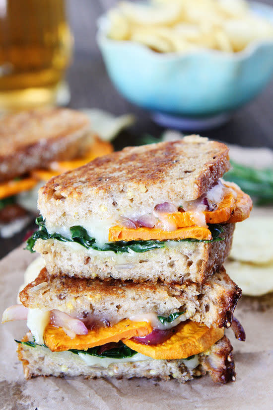 <strong>Get the <a href="http://www.twopeasandtheirpod.com/sweet-potato-and-kale-grilled-cheese/" target="_blank">Sweet Potato and Kale Grilled Cheese recipe</a> from&nbsp;Two Peas and their Pod</strong>