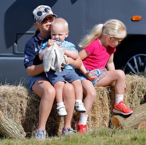 Max Mumby/Indigo/Getty Mia Tindall, Lucas Tindall and Lena Tindall at the 2022 Festival of British Eventing at Gatcombe Park.