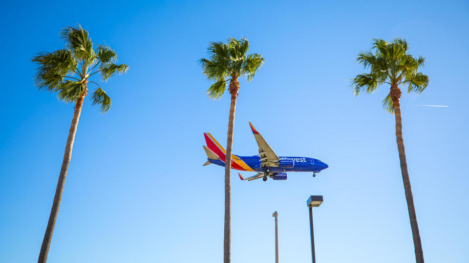 Southwest Airlines landing in Los Angeles - LAX airport