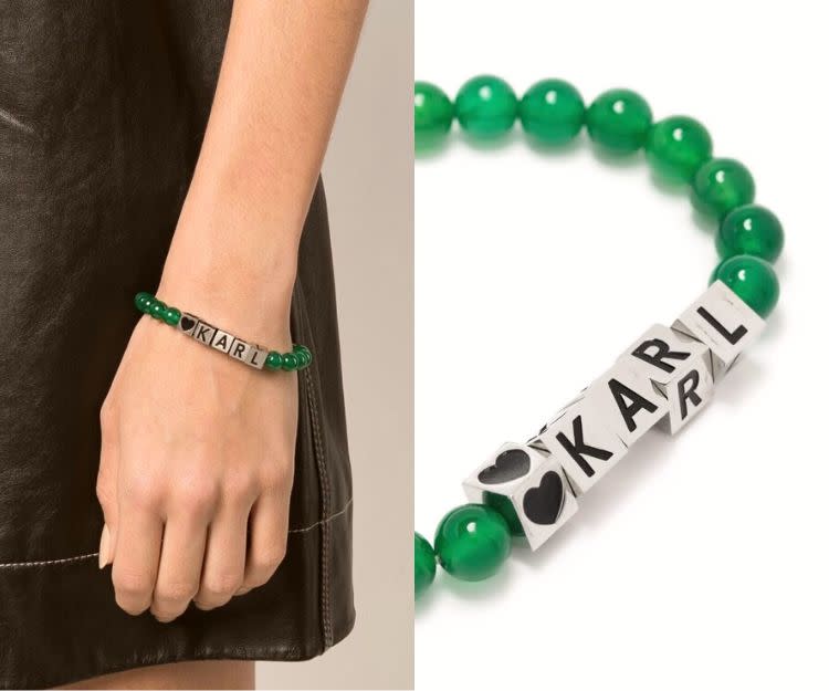 Karl Lagerfeld 綠色珠子手鏈