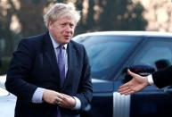 El primer ministro británico, Boris Johnson, llega a la inauguración de la cumbre de la OTAN en Watford, Reino Unido, el 4 de diciembre de 2019