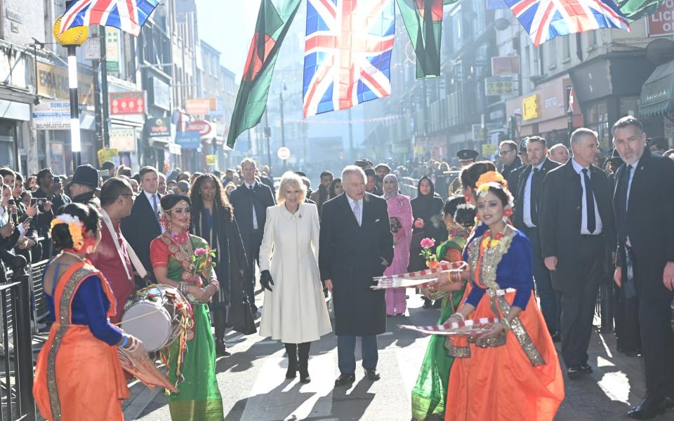 The King and Queen Consort were greeted by huge crowds as they made their way down Brick Lane - Eddie Mulholland