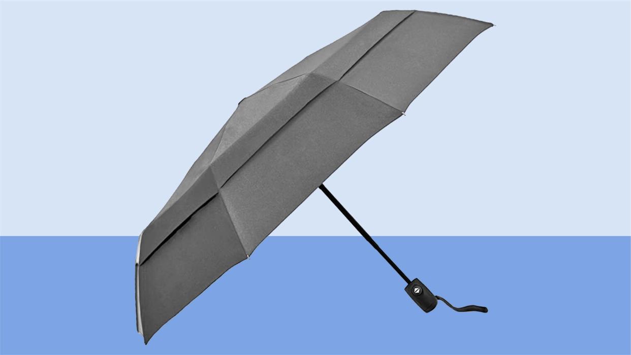 EEZ-Y Compact Travel Umbrella w Windproof Double Canopy Construction