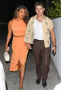 <p>Priyanka Chopra and Nick Jonas get glammed up for dinner at Catch Steak in West Hollywood on Aug. 17.</p>