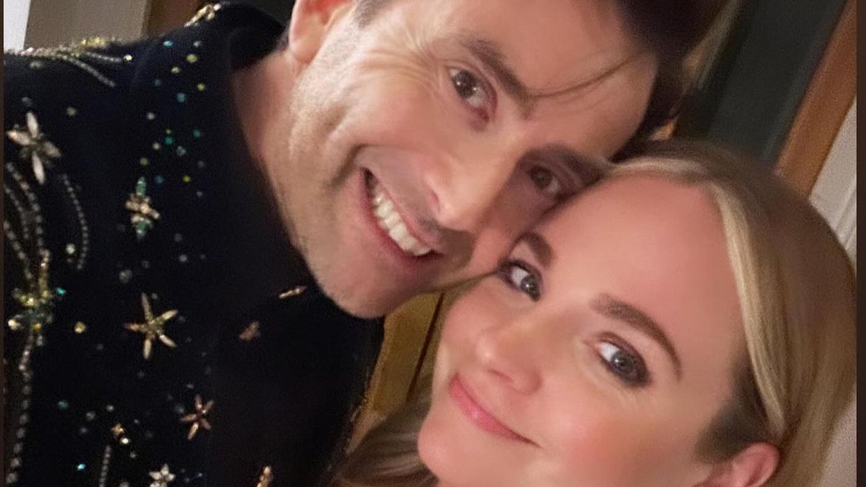 David and Georgia Tennant take selfie at home before Olivier Awards