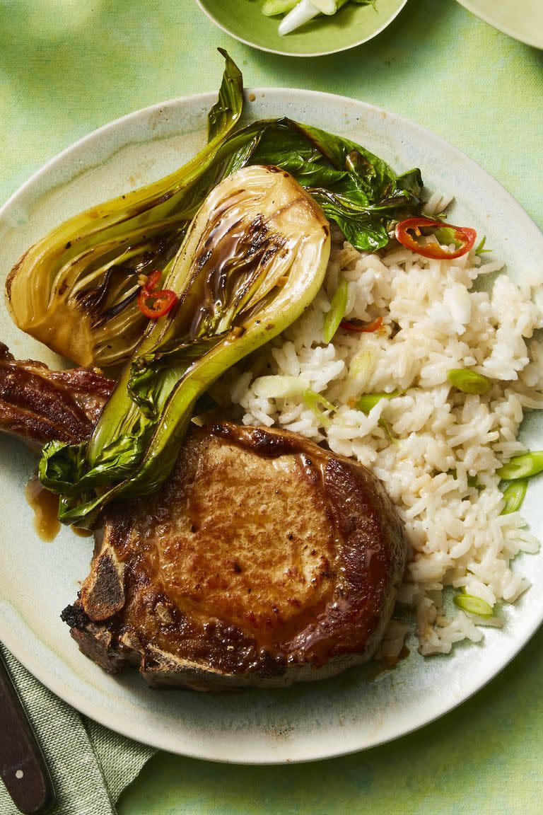 Asian Pork Chops with Coconut Rice