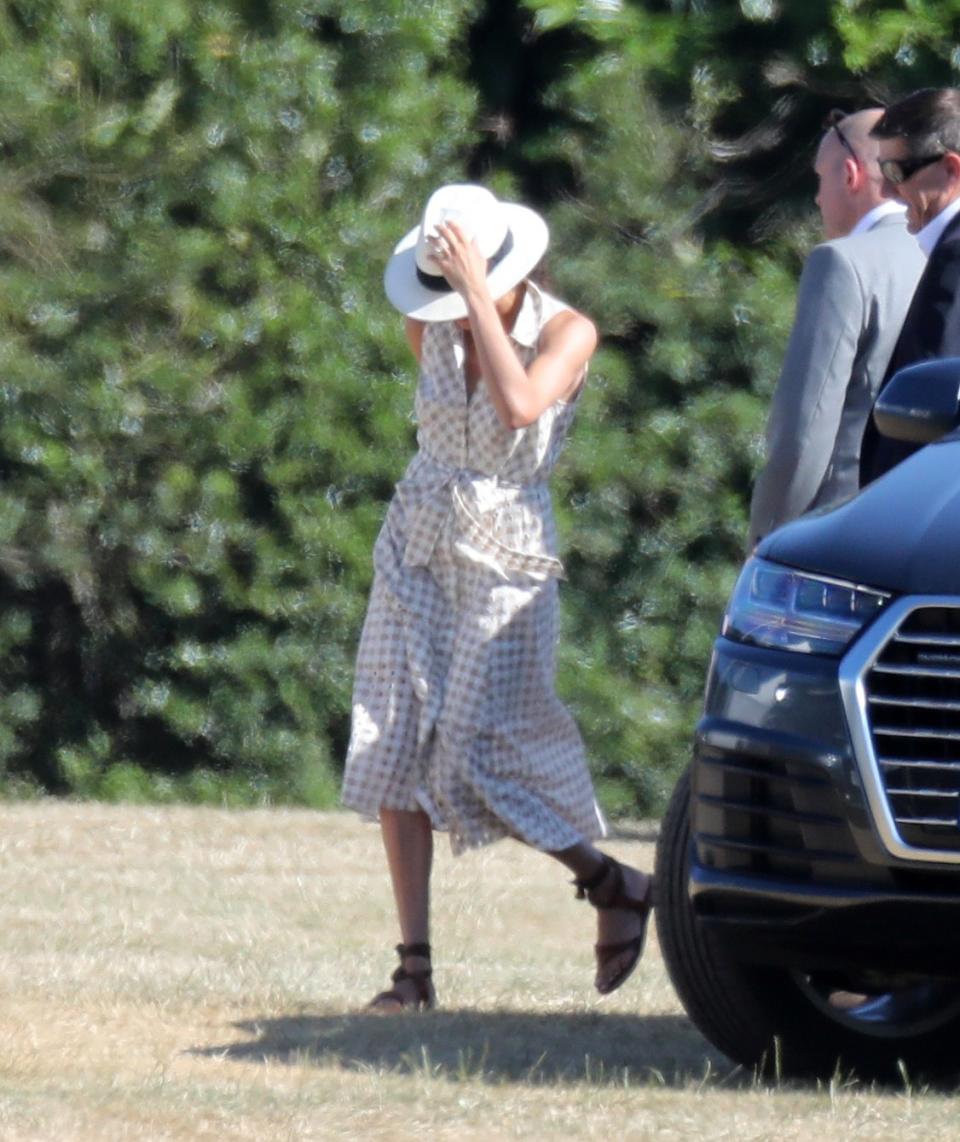 Meghan Markle went to a polo match on Saturday wearing a button-up dress you can buy from Amazon.com.