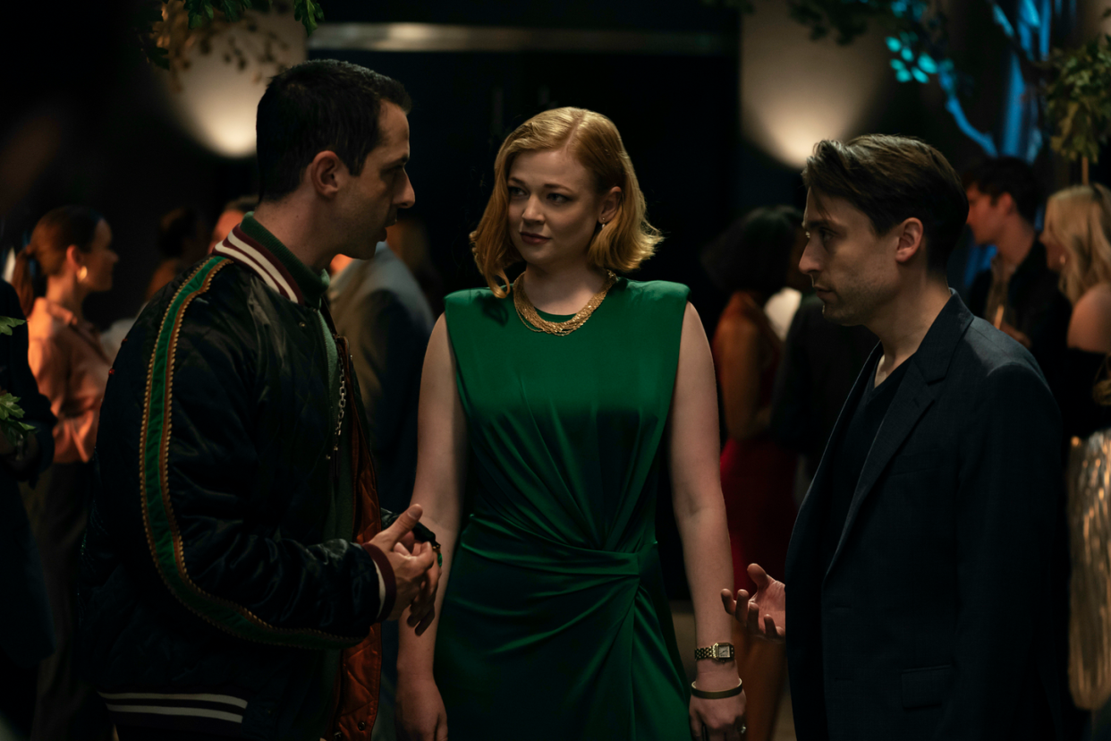 jeremy strong, sarah snook and kieran culkin in succession season 3