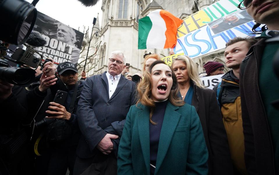 Stella Assange, the wife of Julian Assange, at the Royal Courts of Justice, ahead of a two-day hearing in the extradition case