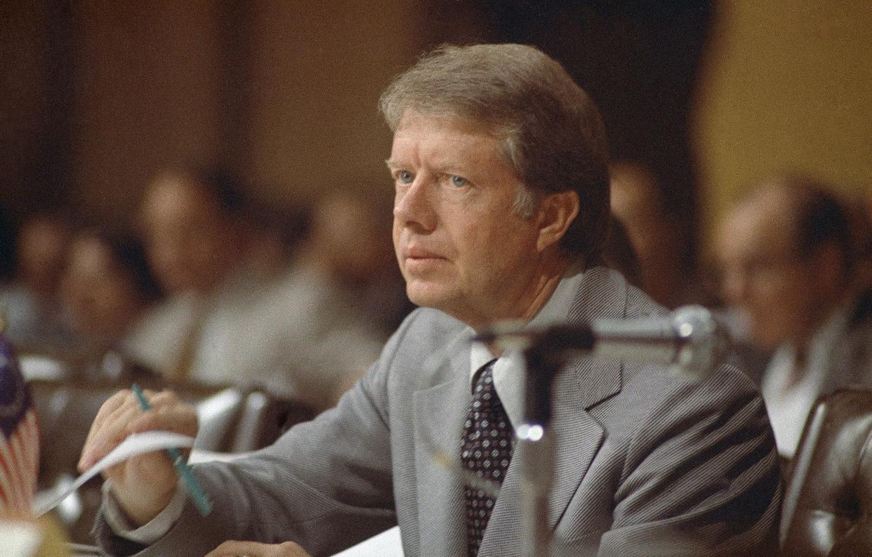 Gov. Jimmy Carter speaks in 1974.