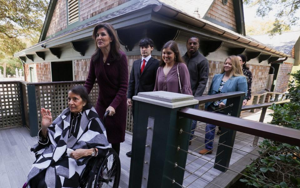 Haley casting her vote with members of her family in her home state South Carolina