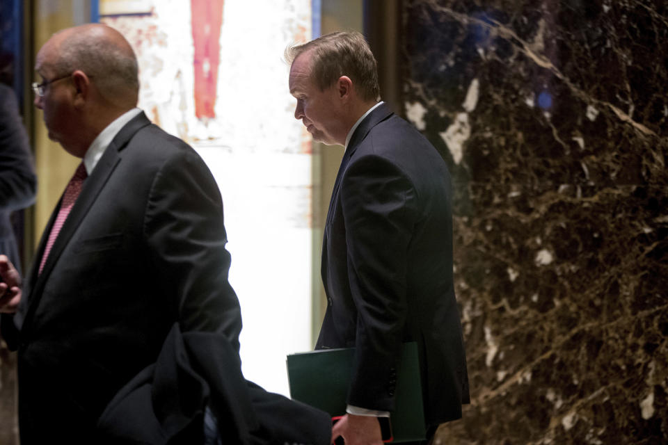 <p> FILE - In this Dec. 5, 2016, file photo, Rep. Mick Mulvaney, R-S.C., center, leaves Trump Tower in New York. President-elect Donald Trump has chosen Mulvaney as his budget director, naming a tough-on-spending conservative and an advocate of balancing the federal budget to the important post. (AP Photo/Andrew Harnik, File) </p>