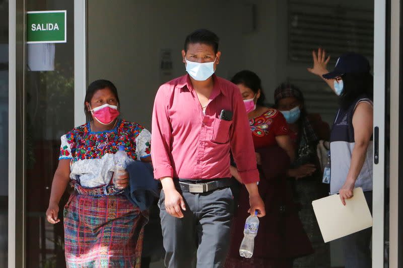 Members of Guatemalan Maya families, who feared their relatives were among 19 bodies found shot and burnt at the weekend in a remote part of northern Mexico, arrive to the Faculty of Medicine for DNA samples to help in the identification, in Guatemala City