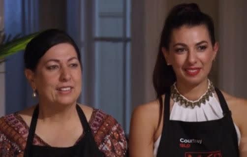 Courtney and Valerie manage to whip up a dish that is to Colin's liking. Source: Channel Seven