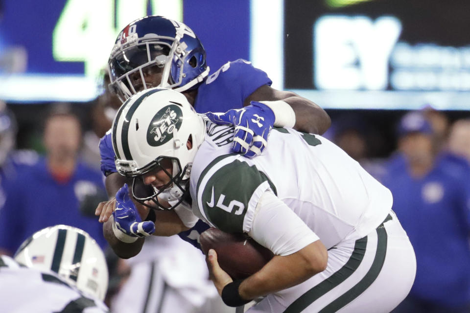 Christian Hackenberg struggled again in Saturday's preseason game. (AP)