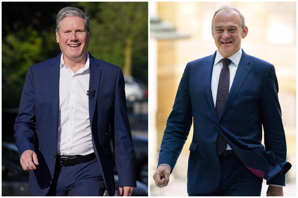 Future coalition? Labour and Lib Dem leaders Sir Keir Starmer and Sir Ed Davey. (PA)