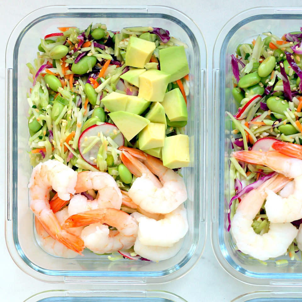 Spicy Slaw Bowls with Shrimp & Edamame