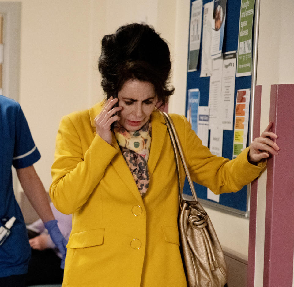 FROM ITV

STRICT EMBARGO
Print media - No Use Before Tuesday 17th May 2022
Online Media - No Use Before 0700hrs Tuesday 17th May 2022

Emmerdale - Ep 937374

Thursday 26th May 2022

Drawn and weary after her procedure, Faith Dingle [SALLY DEXTER] worries as she struggles to get a hold of Moira. 

Picture contact - David.crook@itv.com

Photographer - Mark Bruce

This photograph is (C) ITV Plc and can only be reproduced for editorial purposes directly in connection with the programme or event mentioned above, or ITV plc. Once made available by ITV plc Picture Desk, this photograph can be reproduced once only up until the transmission [TX] date and no reproduction fee will be charged. Any subsequent usage may incur a fee. This photograph must not be manipulated [excluding basic cropping] in a manner which alters the visual appearance of the person photographed deemed detrimental or inappropriate by ITV plc Picture Desk. This photograph must not be syndicated to any other company, publication or website, or permanently archived, without the express written permission of ITV Picture Desk. Full Terms and conditions are available on  www.itv.com/presscentre/itvpictures/terms
