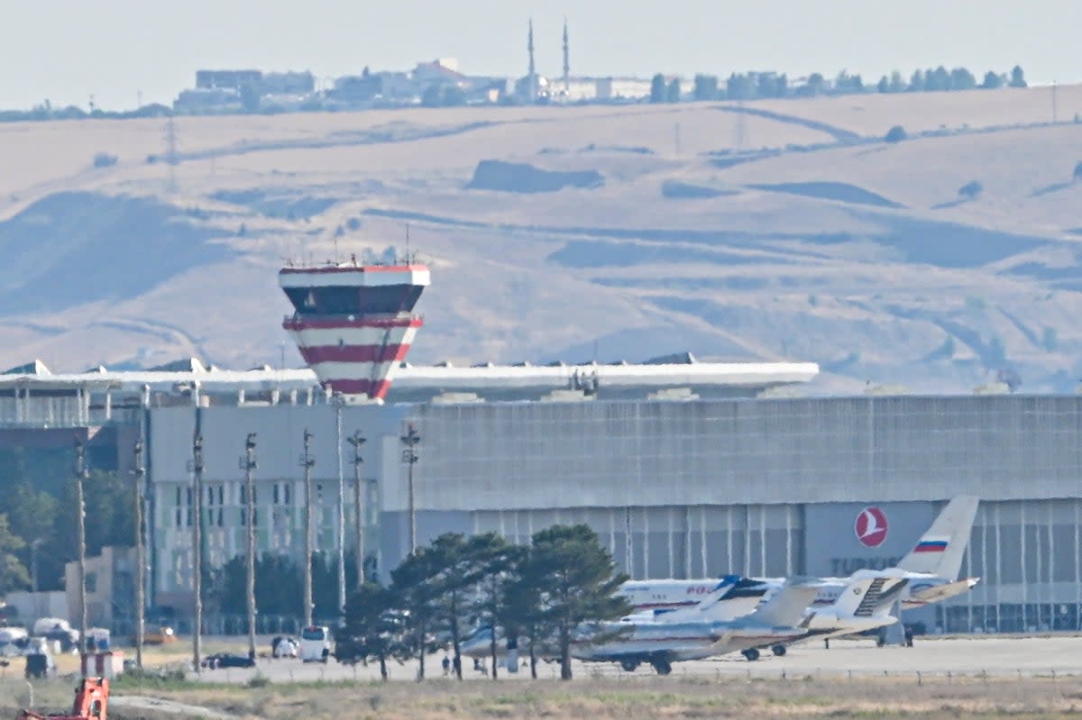 A view of the tarmac in Ankara, where Thursday’s prison swap took place (AP)