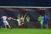 Football Soccer - Croatia v Ukraine - 2018 World Cup Qualifiers European Zone - Maksimir arena, Zagreb, Croatia - 24/03/17. Croatia's Nikola Kalinic tries to score. REUTERS/Antonio Bronic