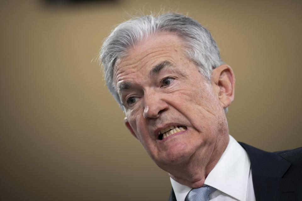 WASHINGTON, DC - OCTOBER 14: Chair of the U.S. Federal Reserve Jerome Powell attends a meeting of the IMFC (International Monetary and Financial Committee) at the IMF and World Bank Annual Meetings at IMF headquarters, October 14, 2022 in Washington, DC. Secretary Yellen will hold a news conference and take questions later in the day. (Photo by Drew Angerer/Getty Images)