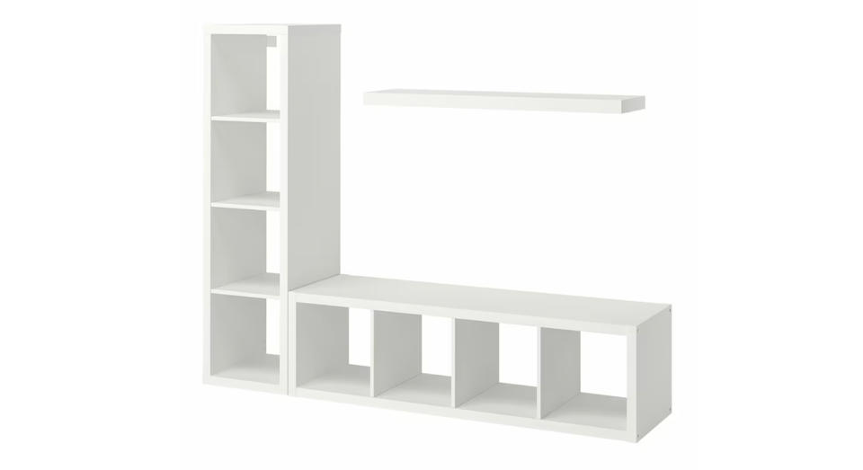 This three-piece set from Ikea comes with concealed mounting hardware.