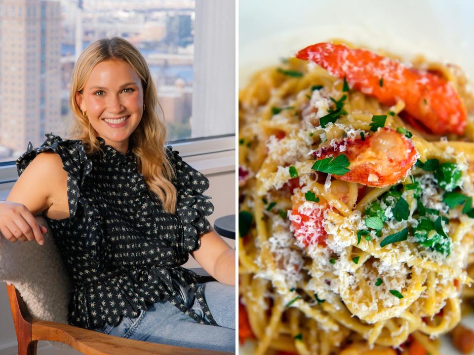 meredith hayden and lobster pasta