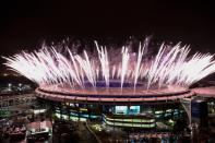 <p>Fireworks explode during the Closing Ceremony 2016 Olympic Games at Maracana Stadium on August 21, 2016 in Rio de Janeiro, Brazil. (Photo by Buda Mendes/Getty Images) </p>