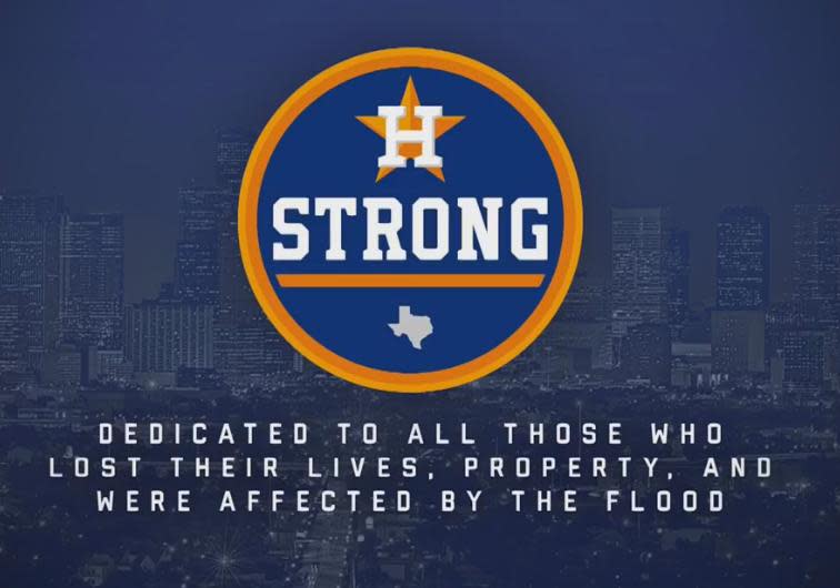 A look at the new Astros logo in the aftermath of Hurricane Harvey. (Astros on Twitter)