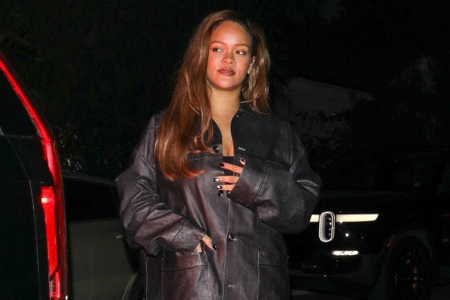 Rihanna's No Top and Open Leather Jacket Expertly Showed Off Her