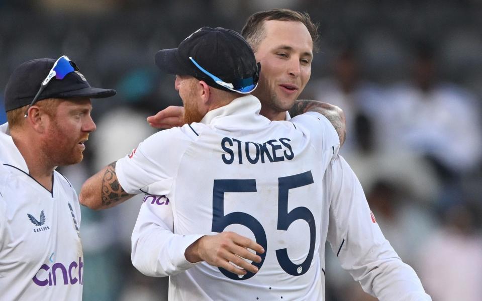 Ben Stokes and Tom Hartley