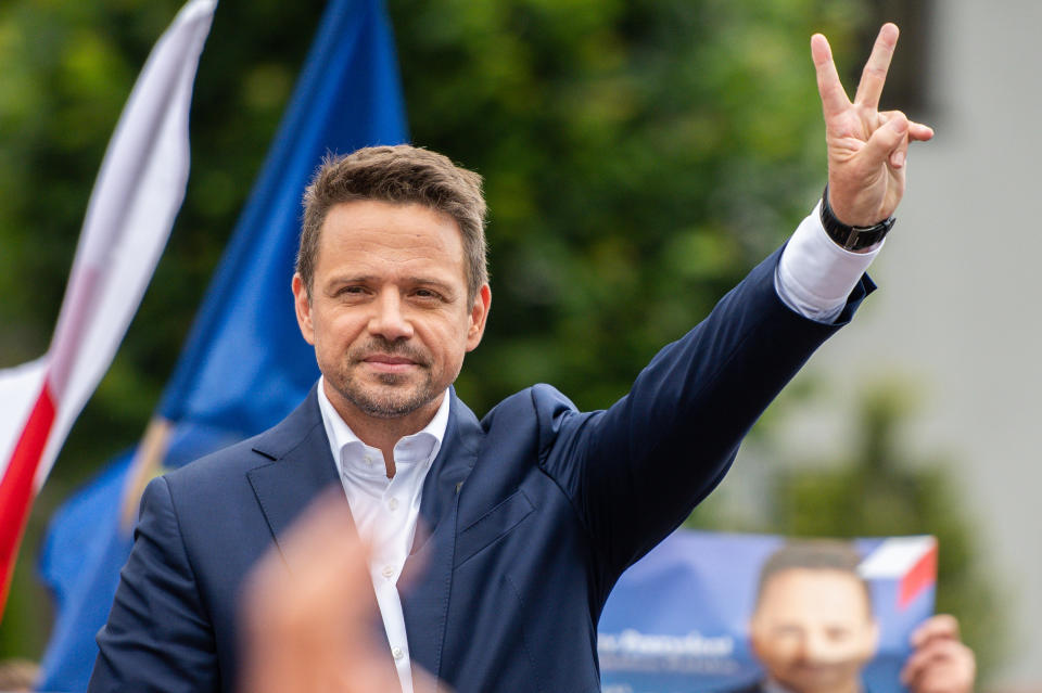 Presidential candidate Rafal Trzaskowski visits Kartuzy, Poland - 30 Jun 2020