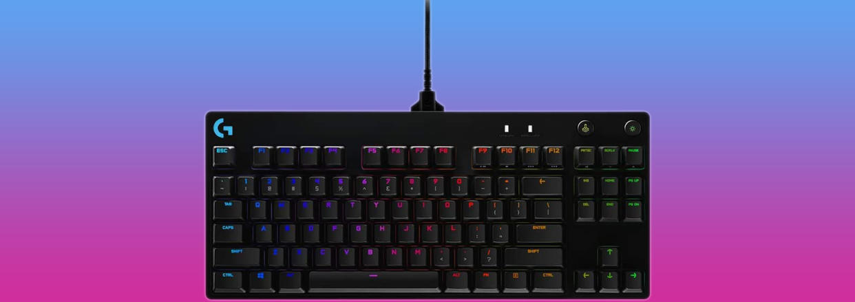 Logitech G PRO Mechanical Gaming Keyboard, Ultra Portable Tenkeyless Design, Detachable Micro USB Cable, 16.8 Million Color LIGHTSYNC RGB Backlit Keys