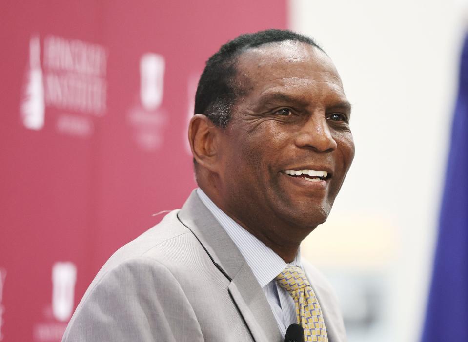 Rep. Burgess Owens, R-Utah, speaks during the Sutherland Institute’s 2023 Congressional Series at the University of Utah Hinckley Institute in Salt Lake City on Wednesday, Aug. 30, 2023. | Jeffrey D. Allred, Deseret News