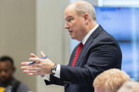 Defense attorney Jim Griffin speaks during Alex Murdaugh's double murder trial at the Colleton County Courthouse on Tuesday, Feb. 7, 2023, in Walterboro, S.C. Murdaugh is standing trial on two counts of murder in the shootings of his wife and son at their Colleton County home and hunting lodge on June 7, 2021. (Joshua Boucher/The State via AP, Pool)/The State via AP, Pool)