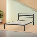 <p><strong>Zinus</strong></p><p>amazon.com</p><p><strong>$240.99</strong></p><p>Scouring for extra storage room in your small space? Look no further than Zinus' Mia platform bed frame, which was described by users as "super roomy." It's <strong>designed with a 14-inch rise, lending plenty of space underneath for you to store your belongings</strong>. The classic metal headboard has more than 23,000 five-star Amazon reviews from users who report that assembly is simple and intuitive. They also say it looks amazing for the affordable price. Some reviewers did note that the metal frame is squeaky and slides around on wood floors, so it's a good idea to use nonslip furniture pads or place the bed on a rug for added security. If you prefer to go without a headboard, you can choose either the Standard or Classic option and select a black or white metal base to match your style.</p>