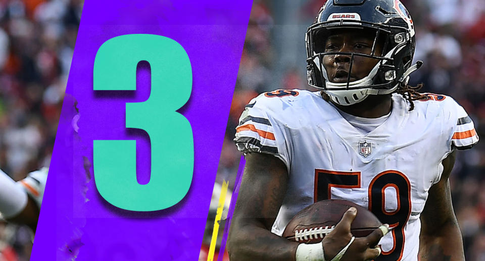 <p>In a weird way, a loss at the 49ers might not have been the worst thing. The Bears won, and a first-round bye is still on the table, though Chicago needs an unlikely Rams loss to the 49ers. The Bears almost have to play it straight, just in case. (Danny Trevathan) </p>