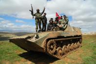 File picture released by Syrian Arab News Agency (SANA) shows Syrian pro-government troops in the mountains surrounding the city of Zabadani