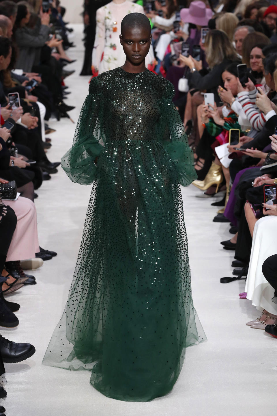 A model walks the runway at the Valentino fall/winter 2020/2021 show during Paris Fashion Week on March 1.&nbsp;