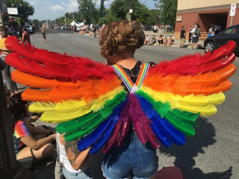 Just one of the unique costumes found at the Windsor Pride parade. 