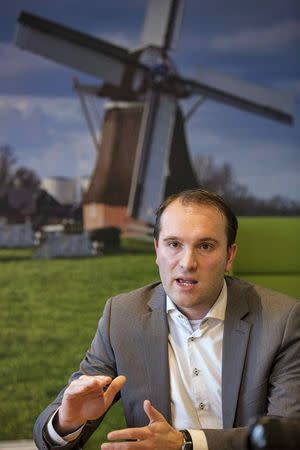 NAM spokesman Sander van Rootselaar speaks with Reuters at the NAM office in Loppersum February 24, 2015. REUTERS/Michael Kooren