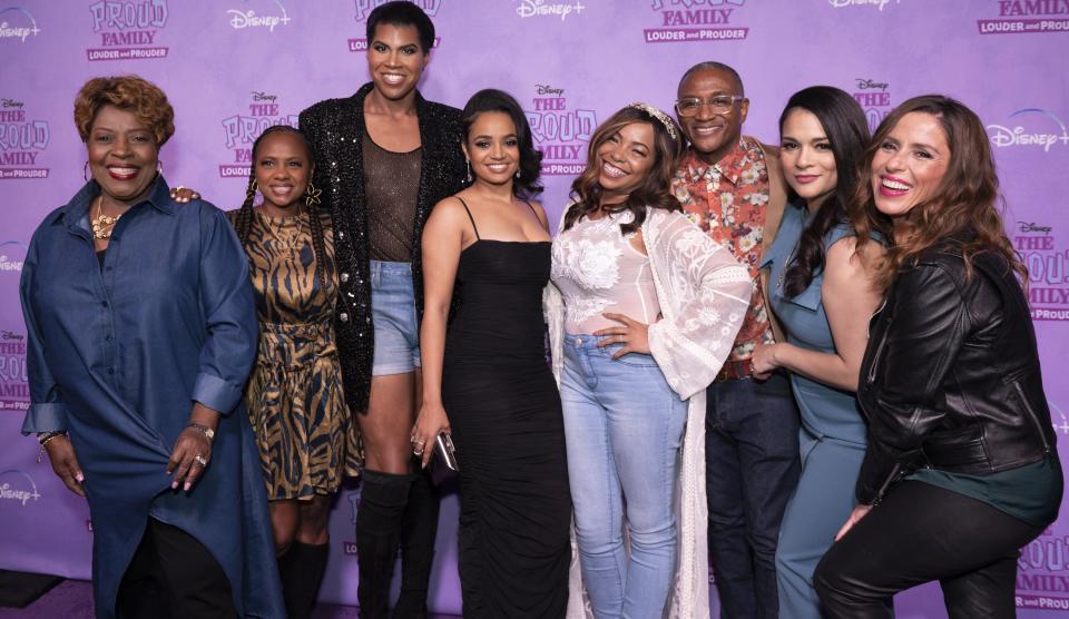 The Proud Family: Louder and Prouder cast mates pose together at the premiere.