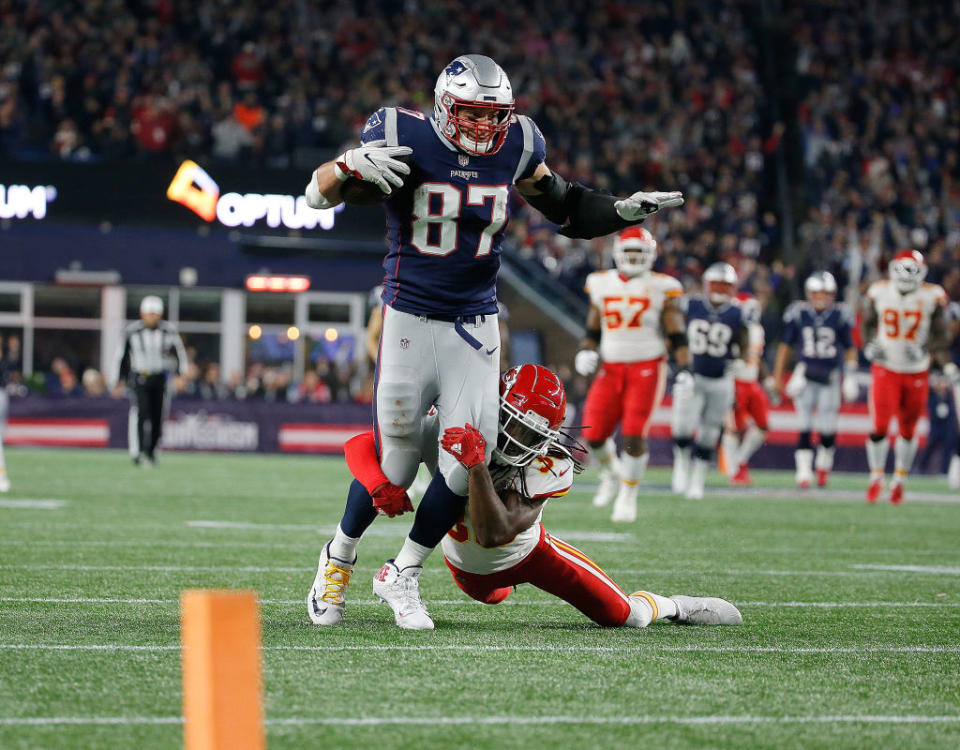 The Chiefs had trouble containing the Patriots. (Getty)